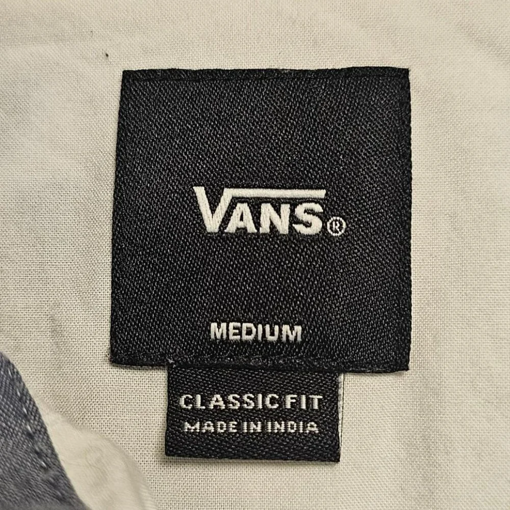 VANS Mens Tie Dye Hippie Surfer Skate Hawaiian Beach Shirt Medium Button Front - Picture 5 of 10